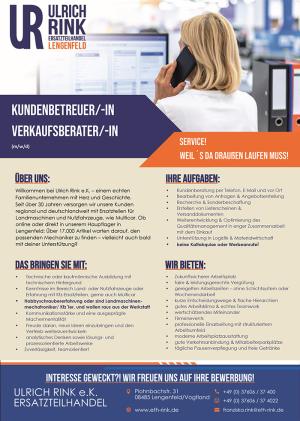 Stellenausschreibung Kundenbetreuung 01 2027